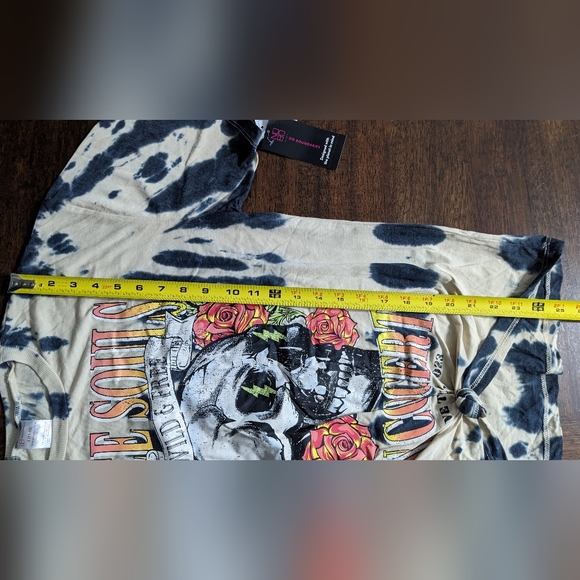 Women's Bleached Tie Dye Skull Wild & Free Graphic T-Shirt, Size L(11-13),NWT - Picture 4 of 5